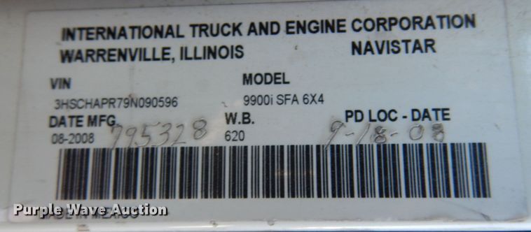 image for item JI9316 2009 International 9900i  semi truck