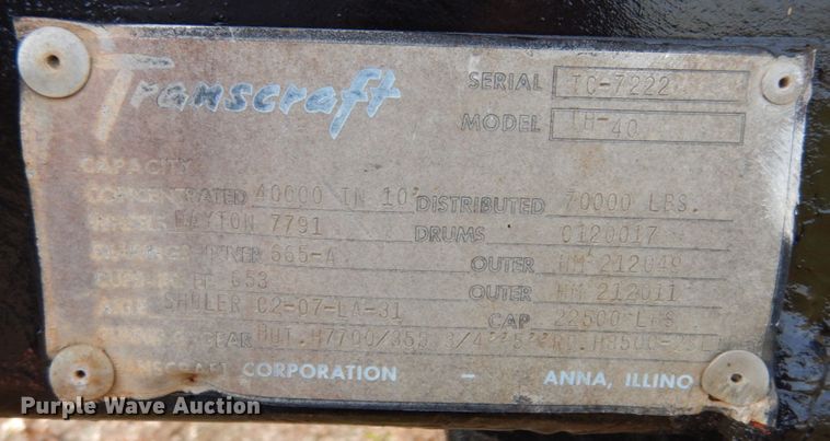 image for item JI9340 1974 Transcraft TH-40  scrap trailer