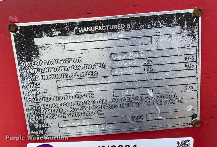 image for item JN9084 2008 Trail King TKMB1-141  lowboy equipment trailer