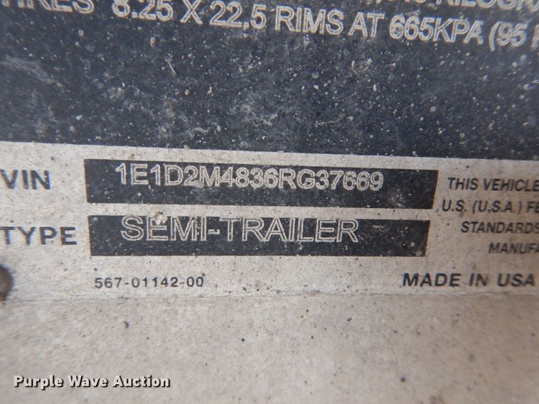 image for item KO9787 2006 East  end dump trailer