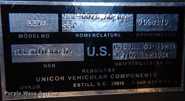 image for item DH8063 1981 Ferment Division MEP007B  generator