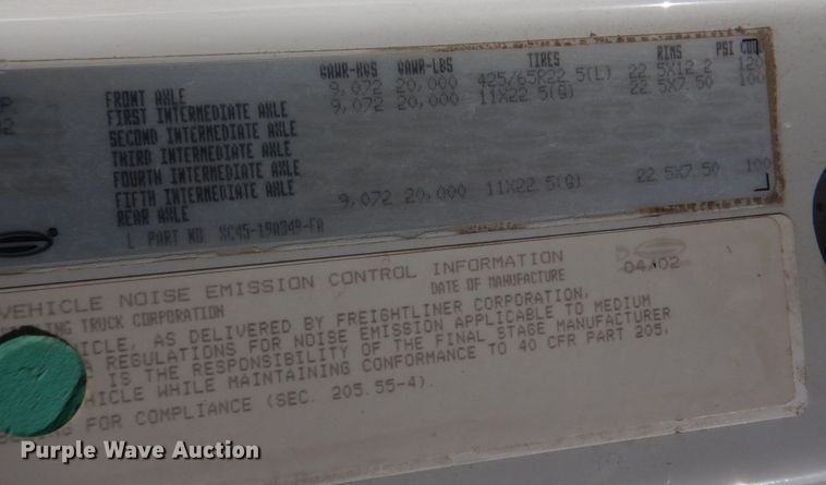 image for item DH8104 2003 Sterling LT7500  crane truck