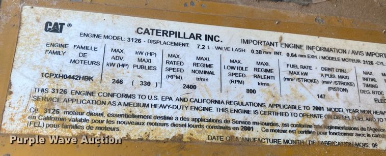 image for item DI3643 2002 Sterling M8500 Acterra  digger derrick truck