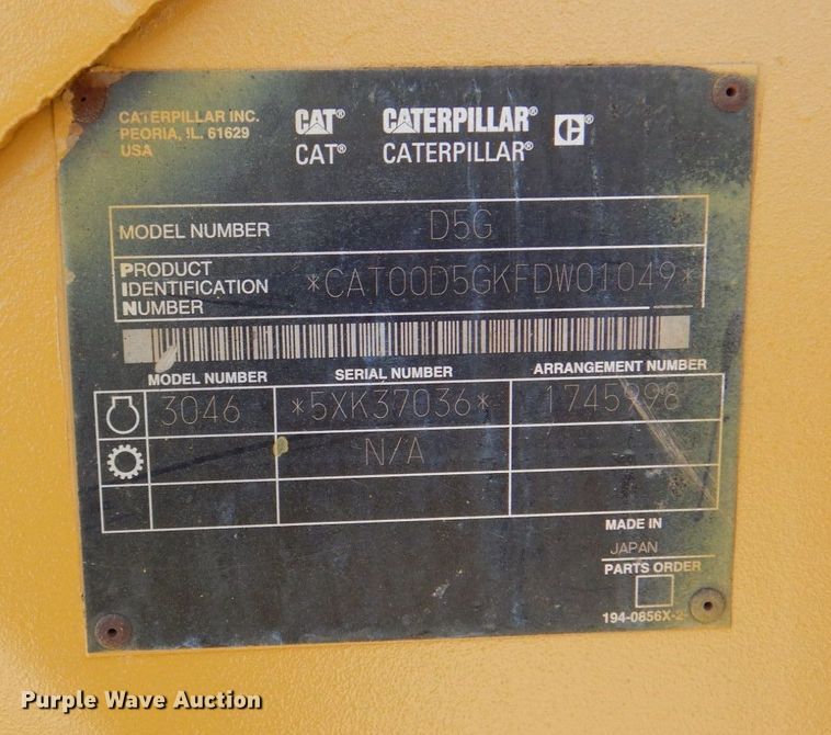 image for item DI8559 2003 Caterpillar D5G LGP  dozer