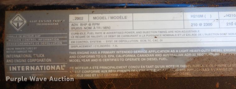 image for item DI8575 2002 Ford F750 Super Duty XL  flatbed truck