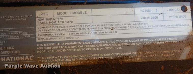 image for item DI8575 2002 Ford F750 Super Duty XL  flatbed truck