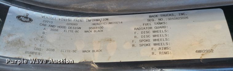 image for item DJ1653 2006 Mack CV713  grapple truck with trailer