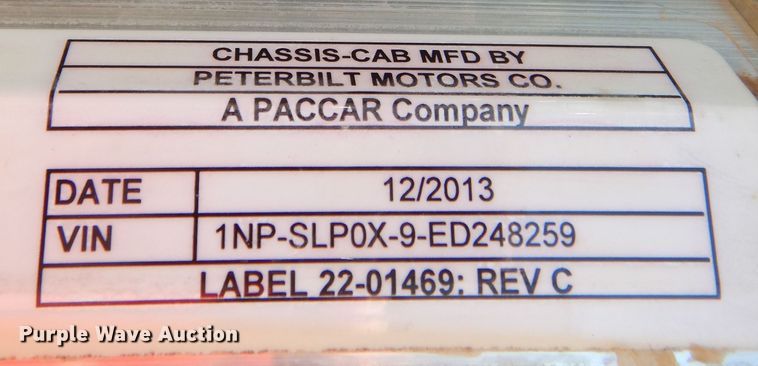 image for item DJ7485 2014 Peterbilt 365  crane truck