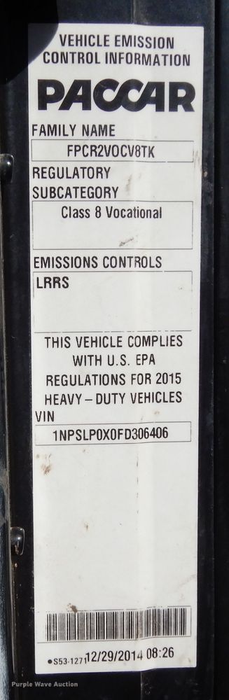 image for item DJ7487 2015 Peterbilt 365  crane truck