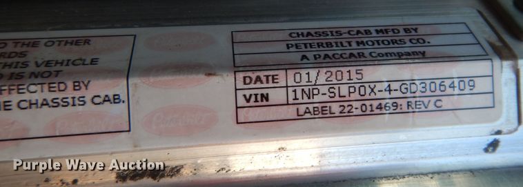 image for item DJ7488 2016 Peterbilt 365  crane truck