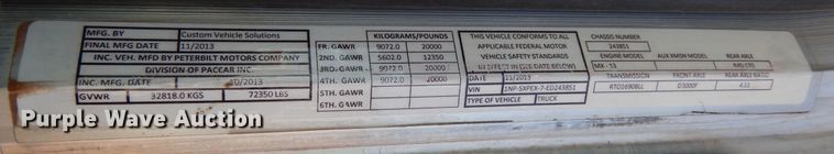 image for item DJ7491 2014 Peterbilt 365  crane truck