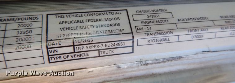 image for item DJ7491 2014 Peterbilt 365  crane truck