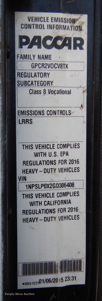 image for item DJ7492 2016 Peterbilt 365  crane truck