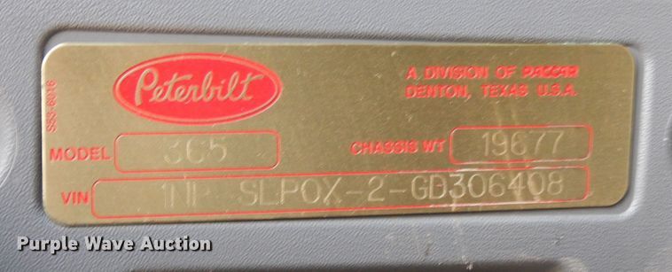 image for item DJ7492 2016 Peterbilt 365  crane truck