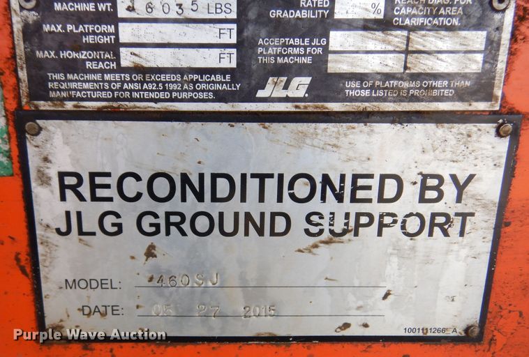 image for item DK3355 2005 JLG 460SJ  boom lift