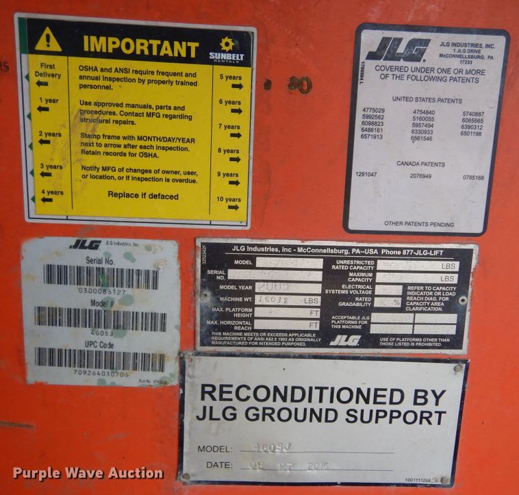 image for item DK3357 2005 JLG 460SJ  boom lift