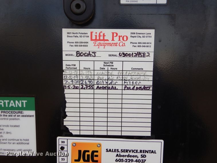 image for item DK3385 2008 JLG 800AJ  boom lift