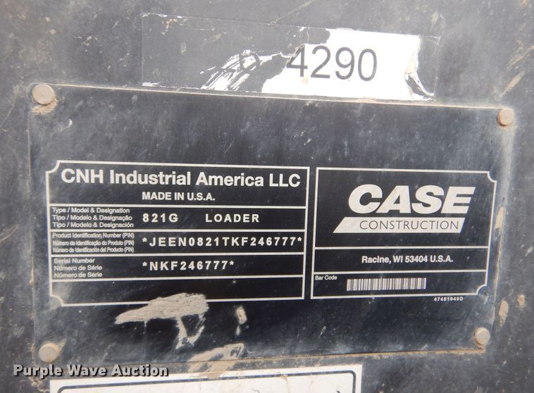 image for item DK3388 2019 Case 821G  wheel loader