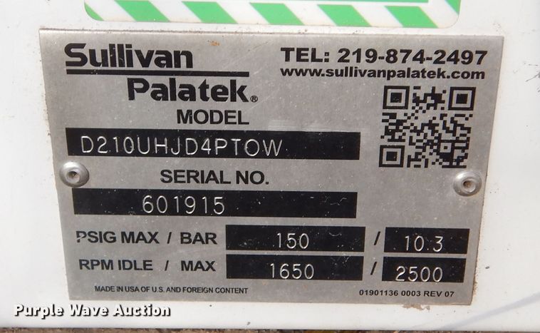 image for item DK3395 Sullivan-palatek D210UHJD4PTOW  air compressor