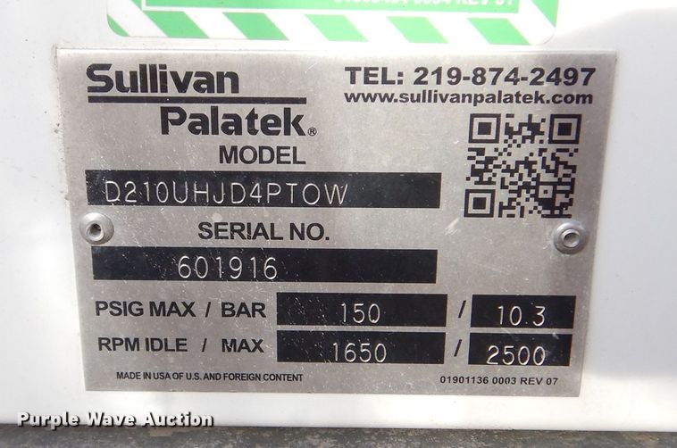 image for item DK3396 Sullivan-palatek D210UHJD4PTOW  air compressor