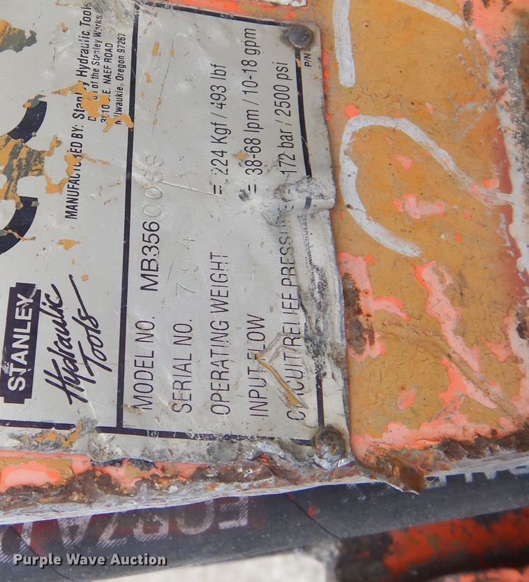 image for item DK3404 Stanley MB35600SS skid steer breaker