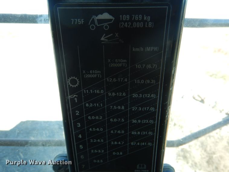 image for item DL0677 2008 Caterpillar 775F  haul truck