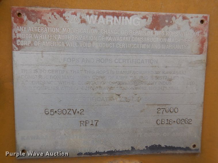 image for item DL5859 Kawasaki 80ZV  wheel loader