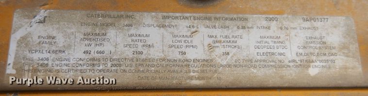 image for item DL5860 2001 Caterpillar D400E  Series II haul truck