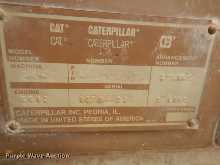 image for item DL5861 1991 Caterpillar 235C  excavator