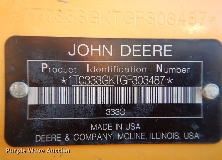 image for item DL5879 John Deere 333G  tracked skid steer loader