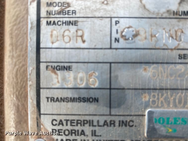 image for item DL6189 2001 Caterpillar D6R LGP  dozer