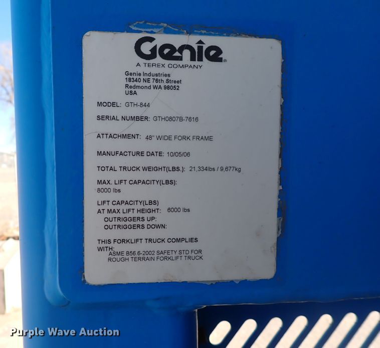 image for item DN2389 Genie GTH-844  telehandler