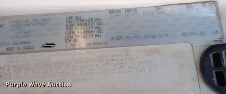 image for item DN2391 2000 Sterling L7500  crane truck