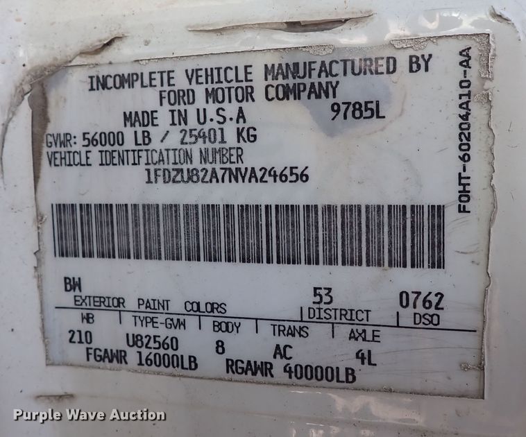 image for item DN2410 1992 Ford LT8000  dump truck