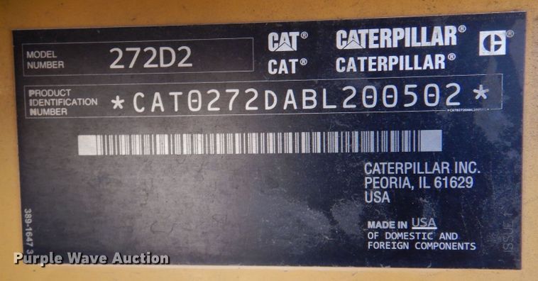 image for item DN2532 2016 Caterpillar 272D2  skid steer loader