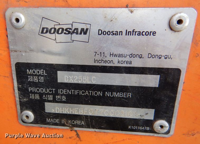 image for item DN5406 2007 Doosan DX255LC  excavator