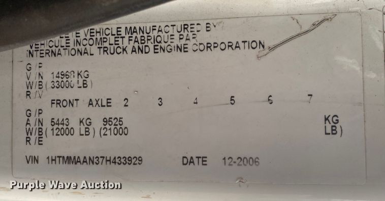 image for item DN6604 2007 International 4300  forestry bucket truck