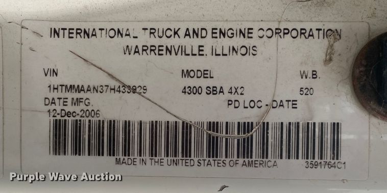 image for item DN6604 2007 International 4300  forestry bucket truck