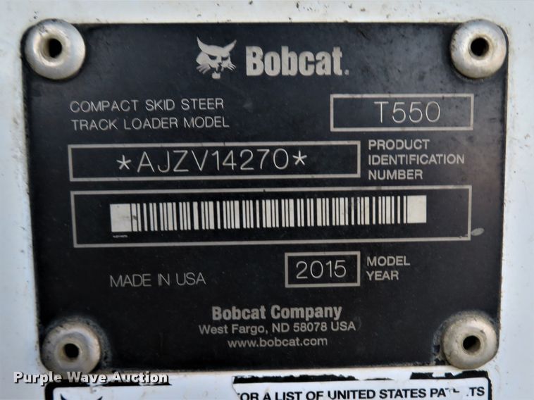 image for item FP9459 2015 Bobcat T550  tracked skid steer loader