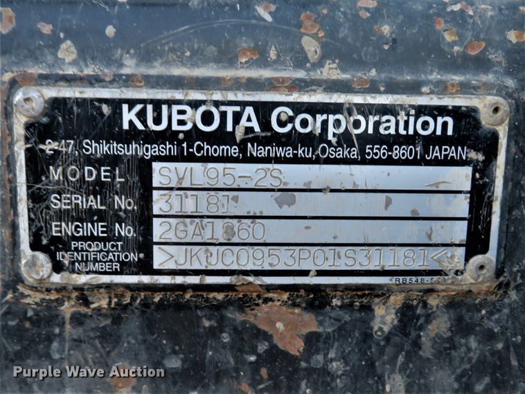 image for item FP9466 2016 Kubota SVL95-2S  tracked skid steer loader