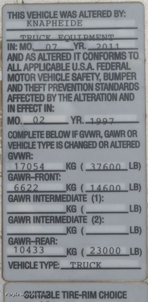 image for item FP9484 1997 Ford L8000  dump truck