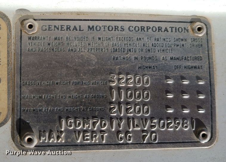 image for item GB9129 1990 GMC TopKick  utility / service truck