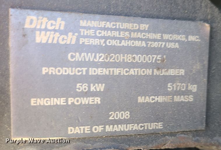 image for item GB9133 2008 Ditch Witch JT2020 Mach 1  directional boring unit