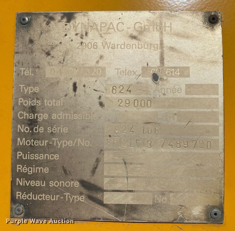 image for item IG9256 1985 Dynapac 624  tile plow