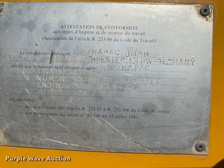 image for item IG9256 1985 Dynapac 624  tile plow