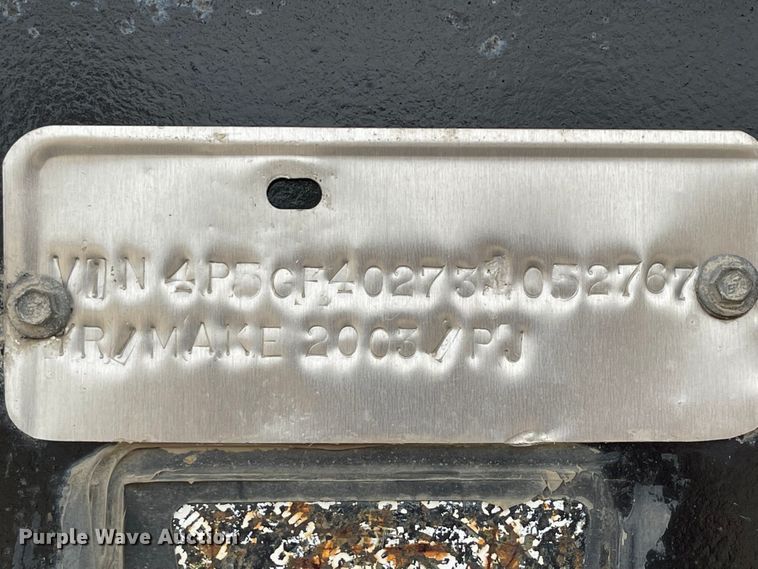 image for item IK9613 2003 PJ  equipment trailer