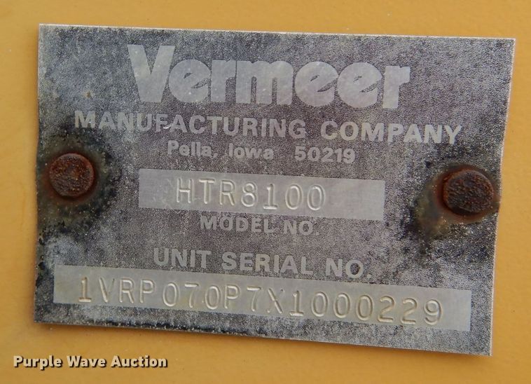 image for item IO9548 1999 Vermeer V8100  trencher