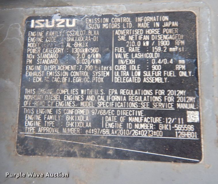 image for item IO9592 2012 Hitachi ZX350LC-5N  excavator