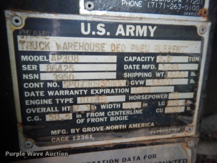 image for item IU9751 Grove AP308  crane