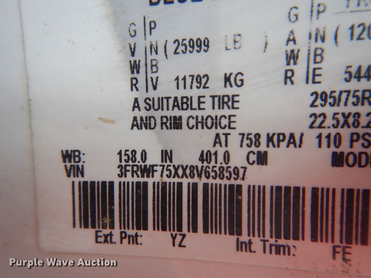 image for item IU9781 2008 Ford F750 Super Duty XLT  utility / service truck
